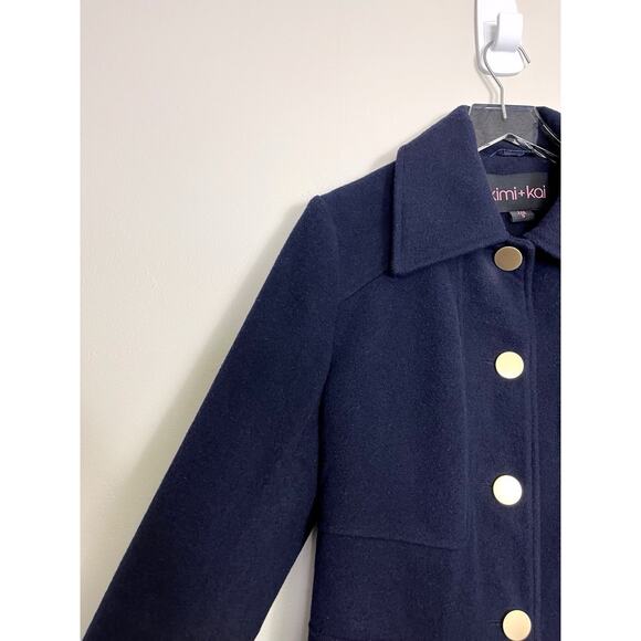 NWT Kimi + Kai Liz Wool Blend Walking Coat Long Button Up Maternity Size Small - Picture 6 of 11